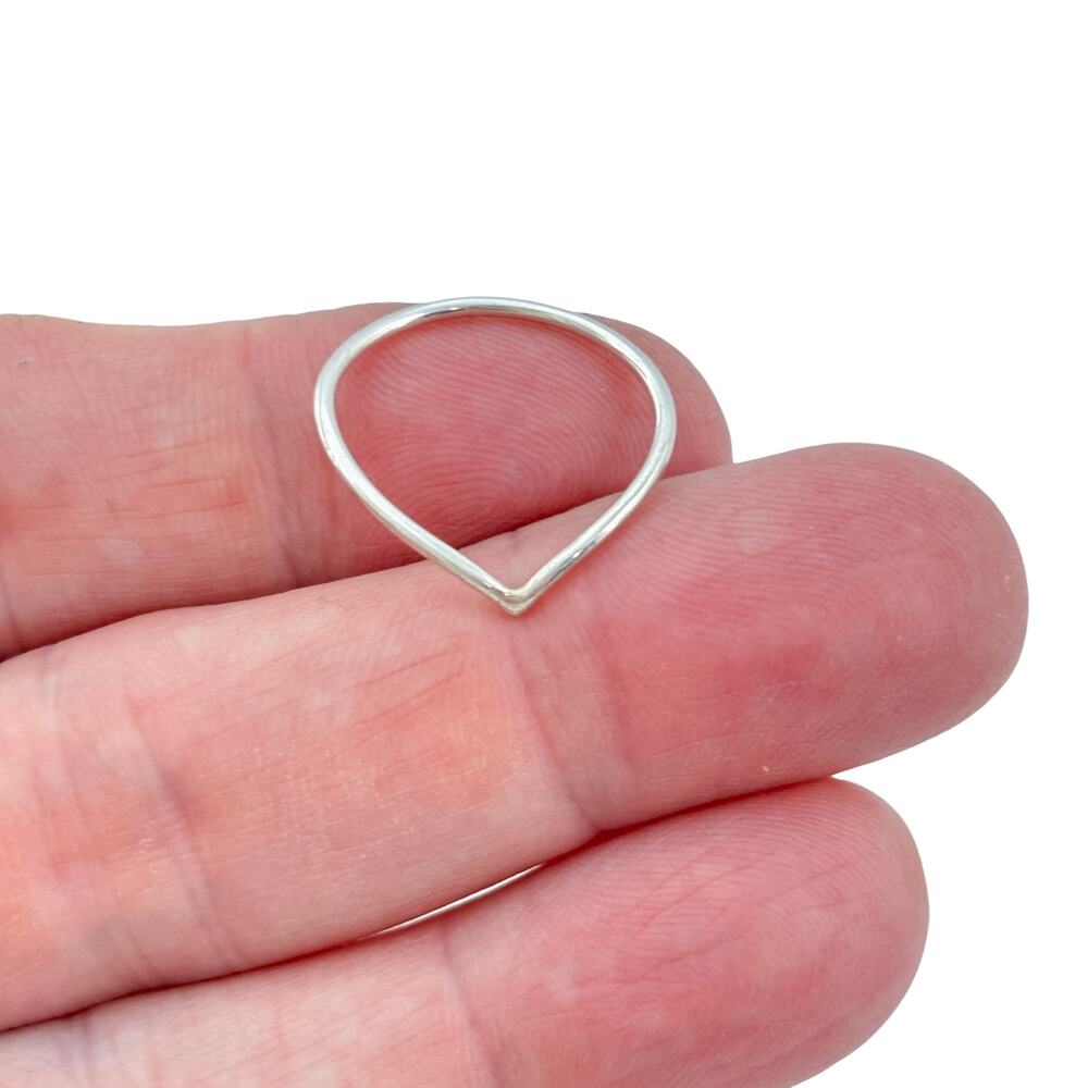 Vintage Sterling Silver 925 Stacking Chevron V Ring Size 8